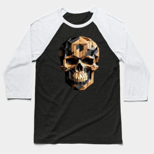 Skull Art Wood Design Baseball T-Shirt